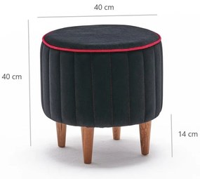 **** Pouffe Lindy – Anthracite &amp; Rosa – 40x40x40 cm

**