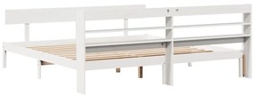 Cama sem colchão 180x200 cm madeira de pinho maciça branco