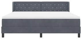 Cama Box com Colchão Cinza Escuro 180x200 cm Veludo