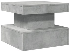 Mesa de centro com luzes LED 50x50x40 cm cinzento cimento