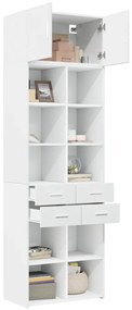 Armário de arrumação 70x42,5x225 cm derivados de madeira branco