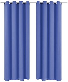 vidaXL Cortinas blackout 2 pcs com ilhós de metal 135x175 cm azul