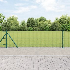 Cerca Euro com 13 Postes Flangeados 0.4x25 m Aço Galvanizado