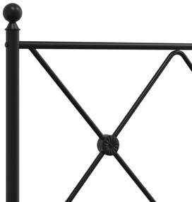 Estrutura de cama com cabeceira 90x190 cm metal preto