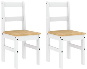 4 pcs conjunto de jantar Panama madeira pinho maciça branco