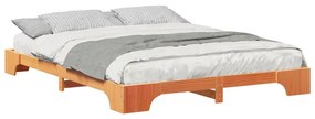 Estrutura de cama de chão Castanho 160 x 220 cm