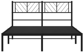 Estrutura de cama com cabeceira 140x200 cm metal preto