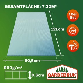 Conjunto de 10 folhas de 6mm 7,32m² transparentes