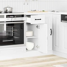 Armário de cozinha baixo Kalmar madeira artificial branca