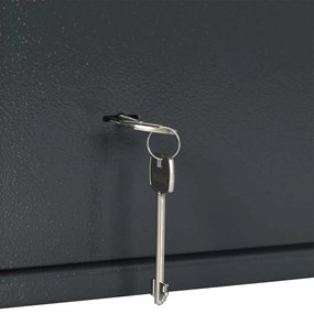 Caixa Segura com Fechadura de Chave Cinza Escuro 25x35x25 cm Aço