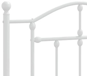 Estrutura de cama com cabeceira e pés 107x203 cm metal branco