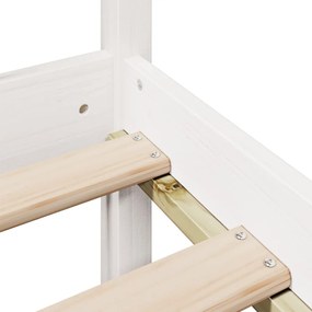 Cama com estante sem colchão 75x190 cm pinho maciço branco