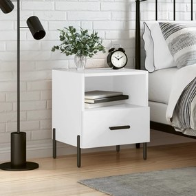 vidaXL Mesa de cabeceira derivados de madeira branco brilhante