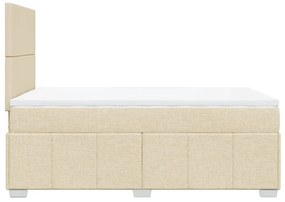 Cama boxspring com colchão 120x190 cm tecido cor creme