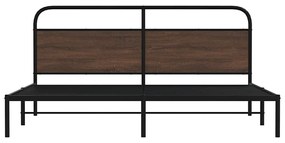 Estrutura cama sem colchão 183x213 cm metal carvalho castanho