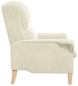Poltrona Creme Creme Tecido e madeira Médio