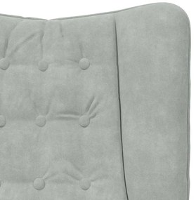 Poltrona Relaxante vidaXL em Veludo Cinza Claro