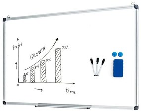 Quadro branco de parede de 60 cm x 40 cm com tabuleiro amovível 3 marcadores 2 ímanes e 1 apagador para escola, escritório e casa