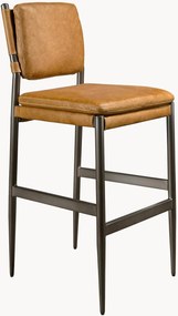 Cadeira de balcão em couro com pernas de metal Pablo