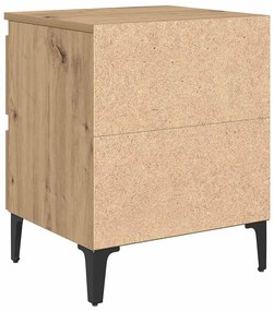 Armários de Cama 2 pcs Carvalho Artesanal 40x35x50 cm Madeira de Engen