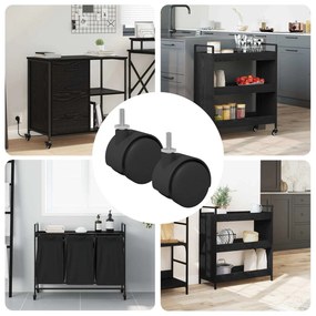 vidaXL Rodízios 2 pcs Preto 40,1 x 37,8 mm PP e Ferro