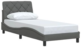 Estrutura de cama sem colchão 90x190 cm tecido cinzento-escuro
