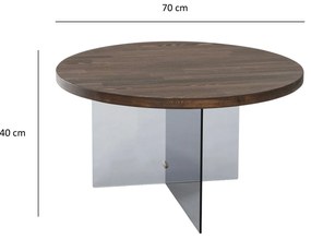 Mesa de Centro Serenity – Nogueira e Cinzento Escuro – 70 cm x 40 cm