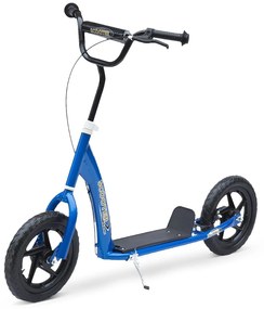 HOMCOM Trotinete para Crianças acima de 5 anos Scooter de 2 Rodas Grandes de 12 Polegadas com Freio e Guidão Ajustável em Altura Carga Máx. 100kg 120x52x80-88cm Azul