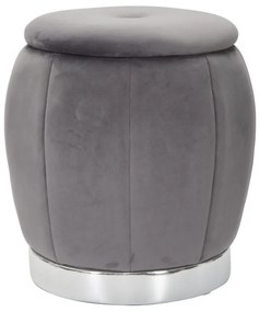 PUFF/RETENTOR CINZA PARIS/PRATA CM Ø 43X43