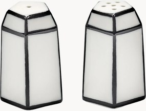 Moinhos de sal e pimenta em porcelana artesanais Carte Blanche, conjunto de 2
