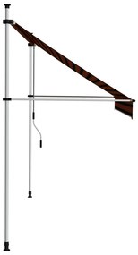 Toldo retrátil manual 250 cm laranja e castanho