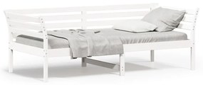 vidaXL Sofá-cama sem colchão 90x200 cm madeira de pinho maciça branco
