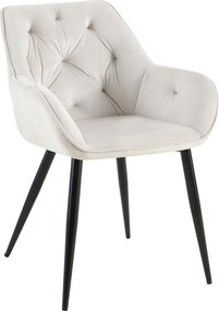 Cadeira de jantar Cassis Velvet Cinzento Claro