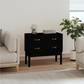 Mesa consola 90x40x78 cm madeira de pinho maciça preto