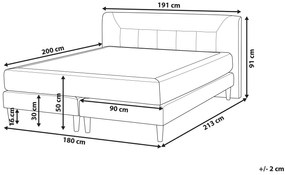 Cama de casal continental em veludo cinzento 180 x 200 cm MARQUISE Beliani