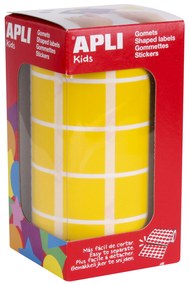 Rolo Autocolantes Quadrangular Amarelo 20MM