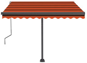 Toldo retrátil manual independente 350x250cm laranja e castanho