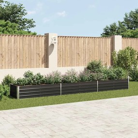 Canteiro elevado jardim aço galvanizado 480x80x45 cm antracite