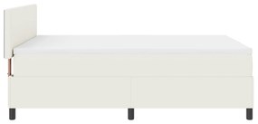 Cama Box Spring com Colchão Creme 160x200 cm Tecido de Corduroy