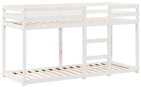 Beliche com telhado 90x200 cm madeira de pinho maciça branco