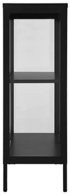 Aparador 75x35x105 cm vidro e aço preto