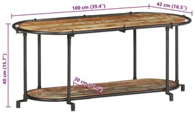 Móvel de TV 100x42x40 cm madeira recuperada maciça