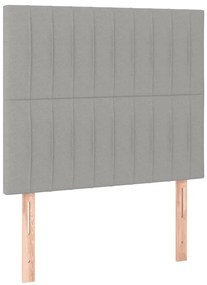 Cama com molas/colchão 90x190 cm tecido cinzento-claro