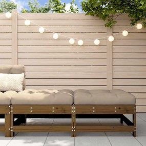 Apoios pés jardim c/ almofadões 2 pcs pinho maciço castanho-mel