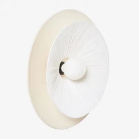 Luminária De Parede Aislin Em Ráfia Ø50 Cm Branco - Sklum