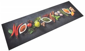 Tapete de cozinha lavável 60x180 cm veludo padrão especiarias