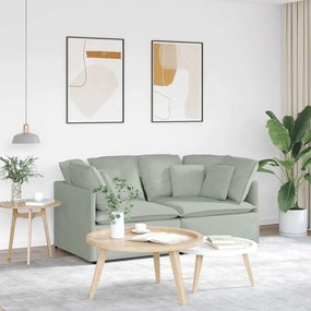 vidaXL Sofá modular com almofadas veludo cinzento-claro