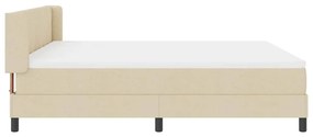 Cama Box com Colchão em Creme, 180x200 cm, Tecido