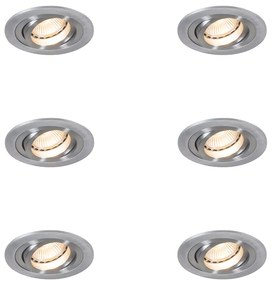 Conjunto de 6 Focos Embutidos Modernos Aço - Rondoo