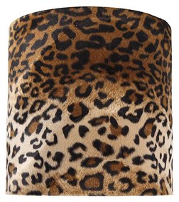Abajur de veludo estampado de leopardo 25/25/25 interior dourado Clássico / Antigo